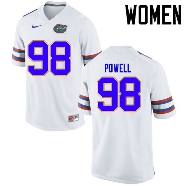 Women Florida Gators #98 Jorge Powell College Football Jerseys Sale-White